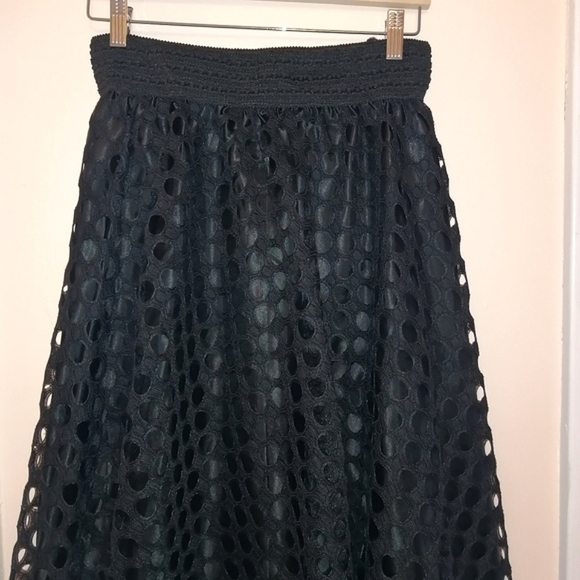 Elegant Black Lace Midi Skirt - Picture 7 of 12